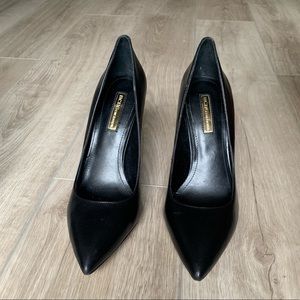 BCBG “Oslo” black leather 4” heel